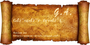 Gáspár Arnót névjegykártya
